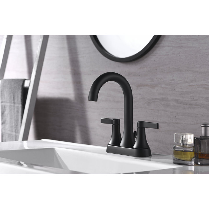Robinet de salle de bain central à deux poignées avec drain Davvid - Bronze huilé, Bronze huilé