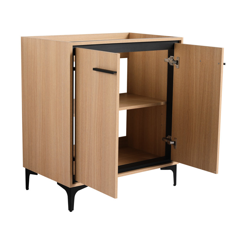 Base de meuble-lavabo 30 po sans lavabo, meuble de rangement, bois d'ingénierie, meuble-lavabo avec portes American Decor