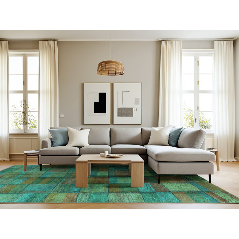 Seith Performance Checkered Indoor Rug, Rectangle 8' x 12'