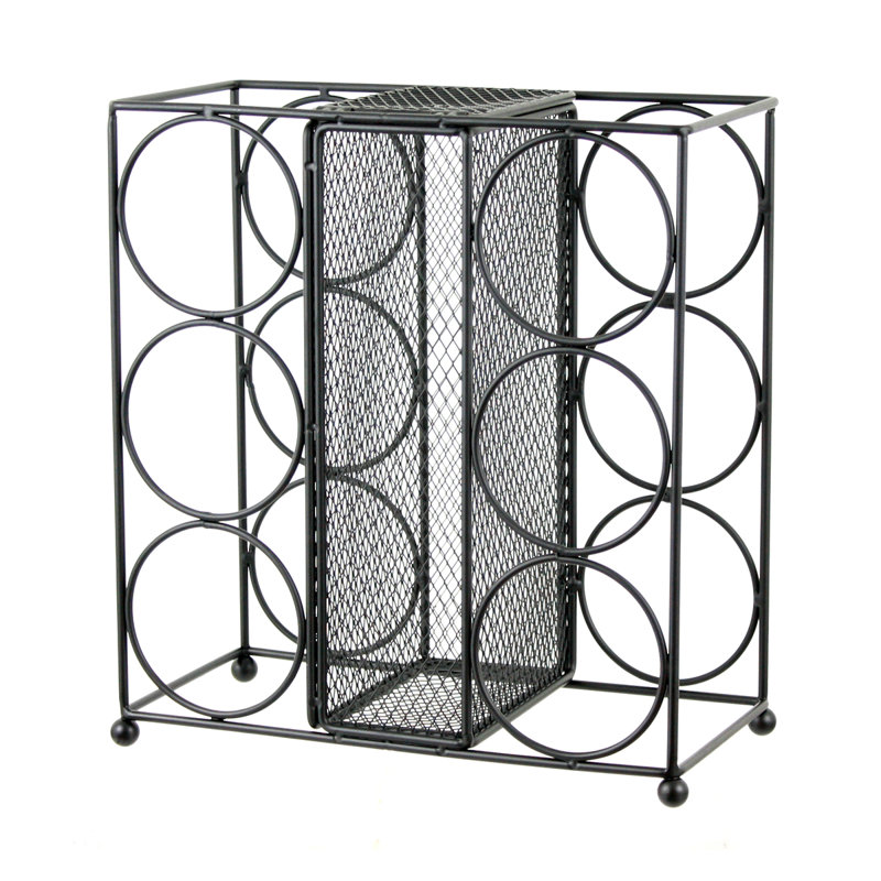 Vasquez Tabletop Wine Bottle Rack in Black