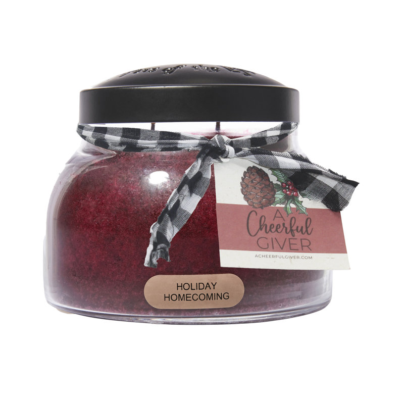 Holiday Homecoming Scented Glass Jar Candle with Black Lid