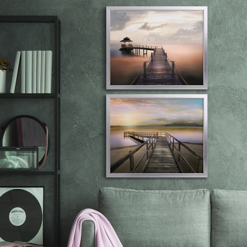 Reproduction de photo sur toile, Toile avec cadre argenté, Pas de tapis
