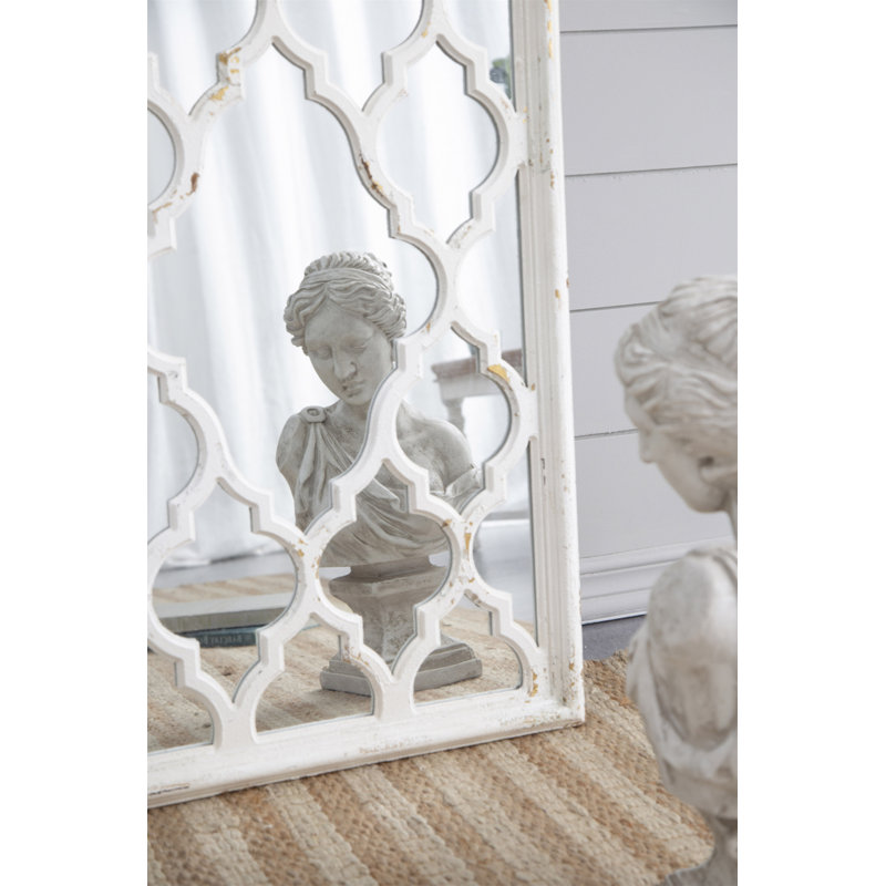 24 "x 60" miroir de plancher blanc patiné, miroir complet pour le salon de la chambre à coucher de la salle de bain