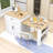 Cleanthes Kitchen Island with Extendable Dining Table, Cabinet and Integrated Power Ports-940169685