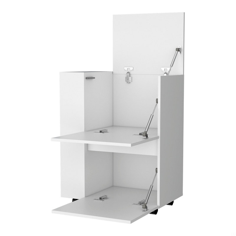 2-Cabinet Bar Cart, White