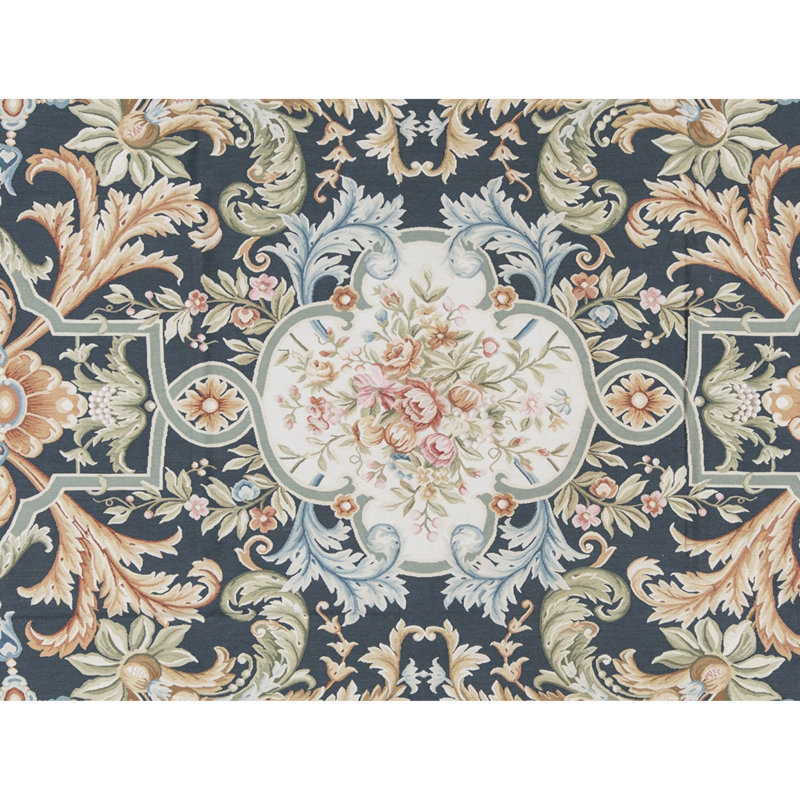Hand-Knotted High-Quality Blue and Beige Area Rug