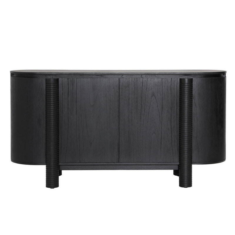 Stefan 63'' W Solid Wood Sideboard, Black