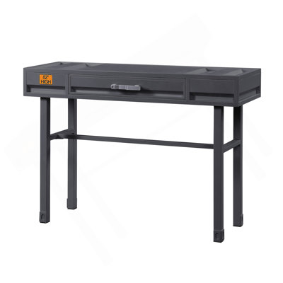 Bureau d'écriture Gunmetal avec 1 tiroir