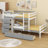 Jakir Kids Twin Over Twin Wooden Loft Bunk Bed with Drawers & Ladder-1701363437