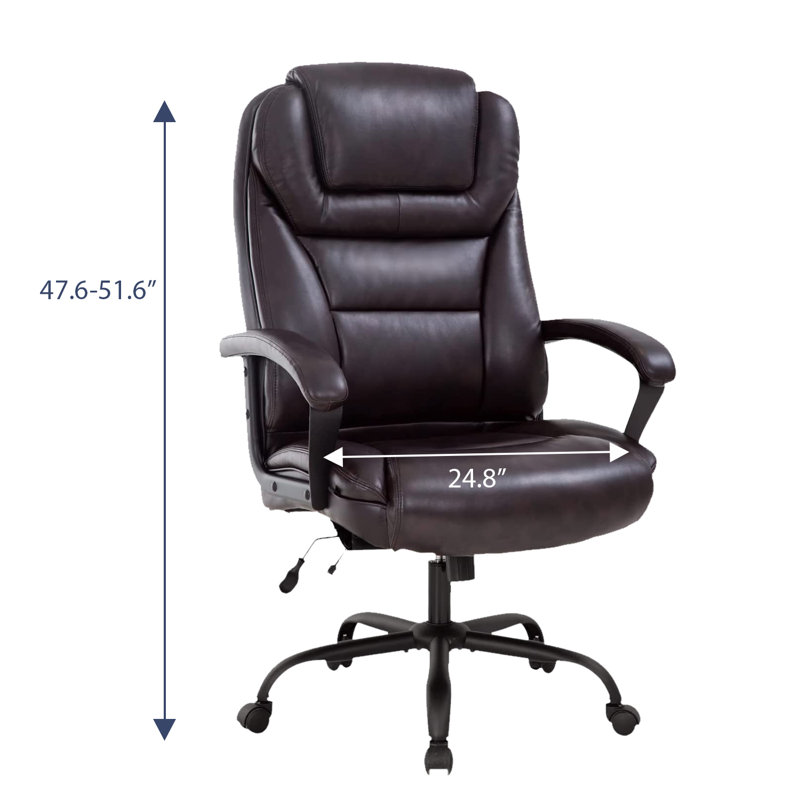 Fauteuil de direction Virgil Big and Tall, Brun