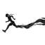 Murale de coureuse, papier peint de gymnastique, autocollant noir silhouette de course, décor de salle d'entraînement de studio d'entraînement 610MV-354436183