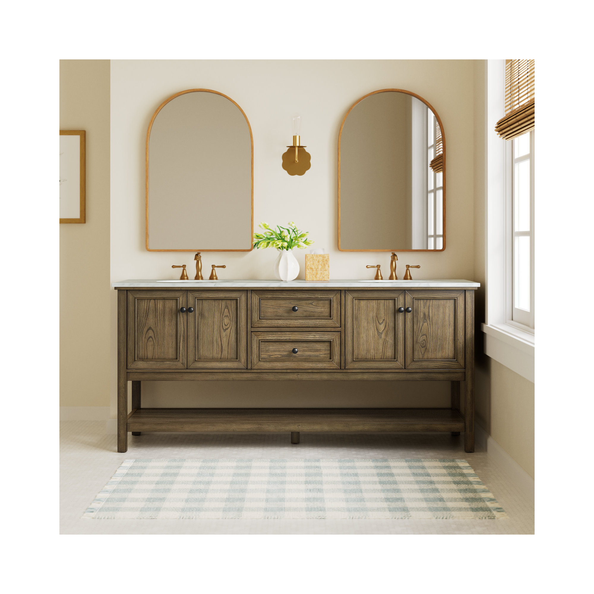 Bonsai 72'' Double Bathroom Vanity, Driftwood