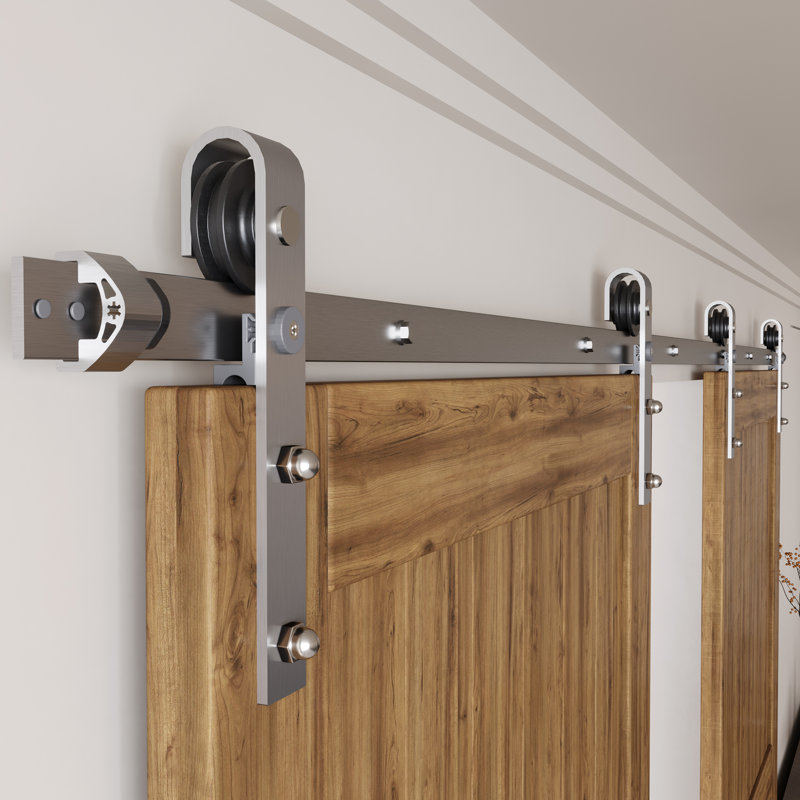 Ensemble de quincaillerie à deux portes en nickel brossé Classic Design, 48 po