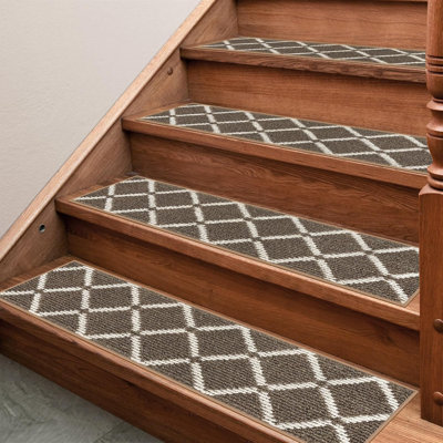 Stair Treads Non Slip For Wooden Steps Indoor, 15 Pack 8" X 30" Carpet Runners For Wood Stairs With Self-Adhesive Backing, Stickiness Stair Rugs