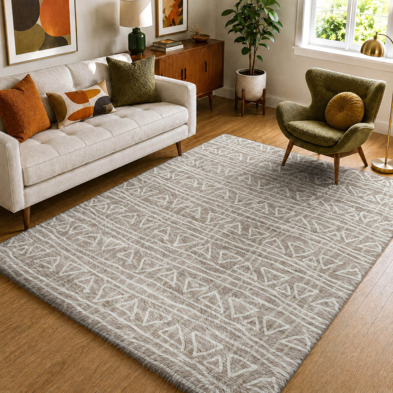 Tapis bohème Dream Shag ADS730 lavable à la machine de qualité supérieure, Taupe, 9' x 12'