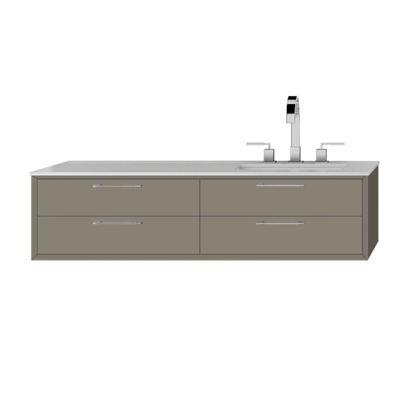 Gemelli 47.75'' W Single Bathroom Vanity Base, Matte Taupe