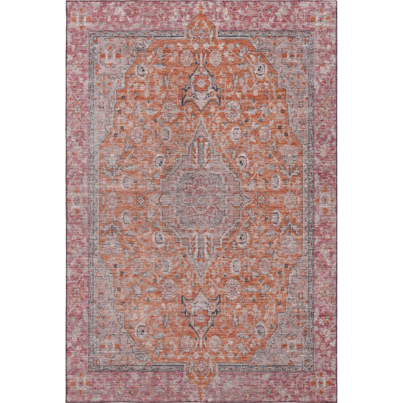 Premium Machine Washable Baford AMF1651 Global Rug, Rectangle 3' x 5'
