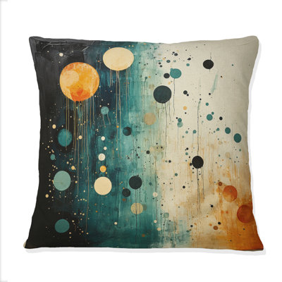 Coussin décoratif bleu sarcelle Mid Century Minimalist Oasis I