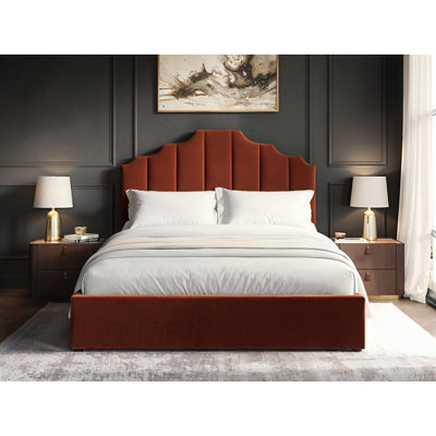 Margot Ottoman Bed Burnt Orange Velvet Double