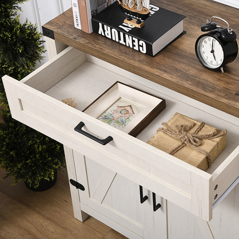 Armoire de rangement, buffet de ferme, armoire de cuisine rustique à 2 portes de grange, armoire d'appoint