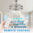 Franciousha 19.5'' Industrial Nickel Ceiling Fan with Lights, 3-Speed Reversible Ceiling Fan with Remote