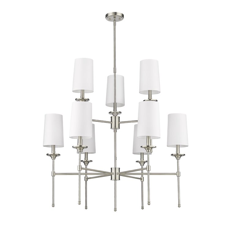 Hayse 9 - Light Candle Style Tiered Chandelier