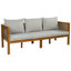 Ensemble de conversation de patio 4 pièces avec coussins imperméables en bois d'acacia, en rotin et pour l'extérieur-133392084