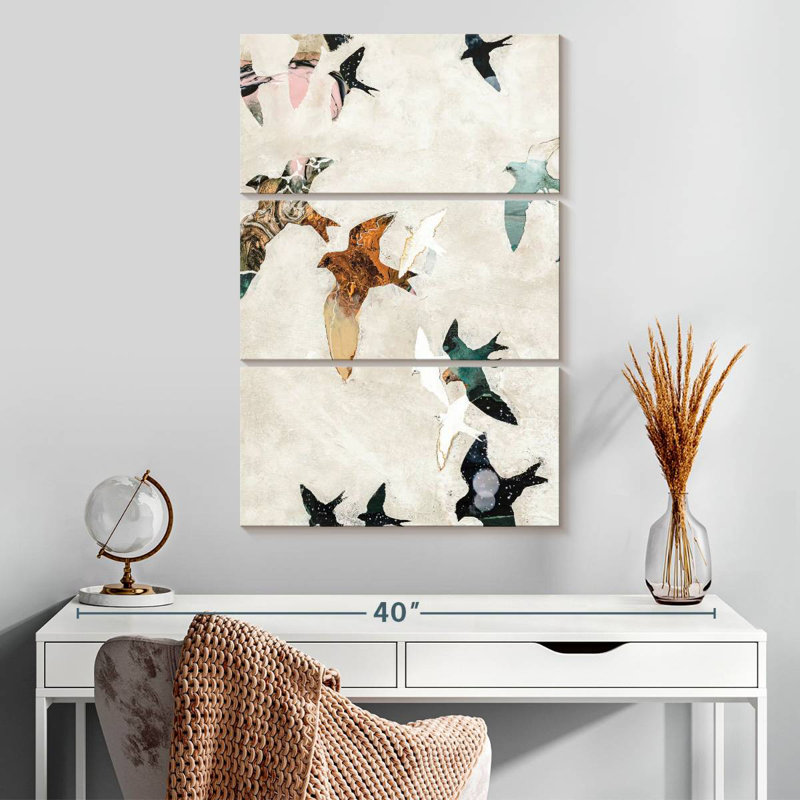 Brampt oiseaux abstraits I, H 32 po x l 20 po