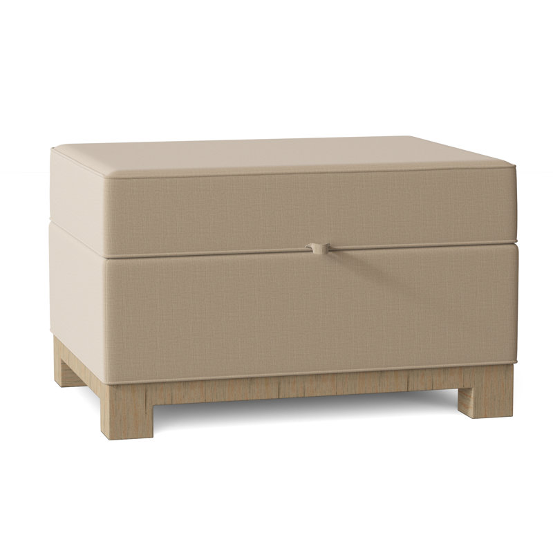 Repose-pieds rectangulaire avec rangement Brandes, Naturel, Toile de jute Marlow