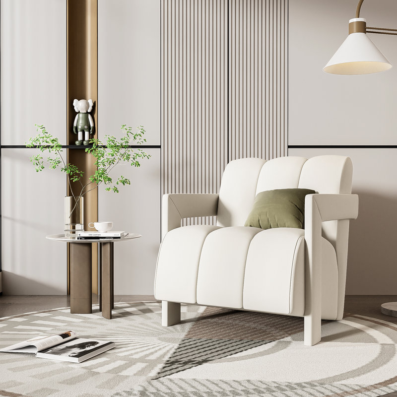 Fauteuil de 26,3 po pour espace de vie en forme de L, support ferme, construction stable, matériau de pièce de 228 lb, construction, siège confortable, hauteur maximale