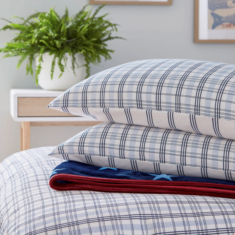 Jones Check Brushed Cotton Duvet Cover Set, Super King Duvet Cover + 2 Standard Pillowcases