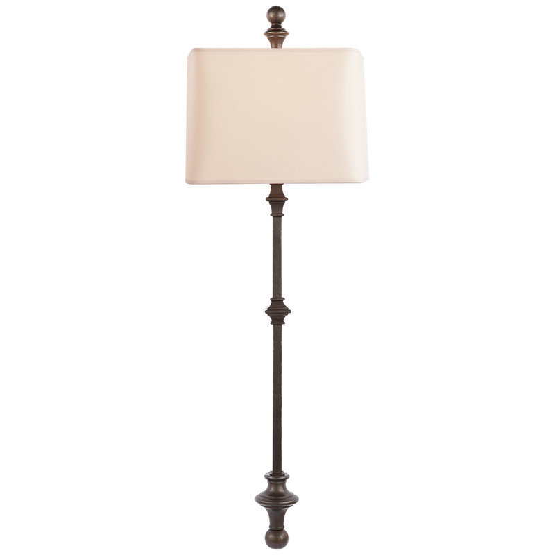 Chapman & Myers Cawdor Stanchion Wall Light, Aged Iron, Fabric