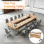 Table de conférence modulaire moderne avec plateau en bois et roulettes, table de réunion mobile pour salle de conférence, salle de formation et espace de travail collaboratif-1131297331