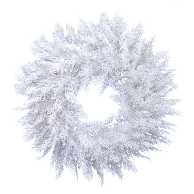  30" Flocked Cedar Pine Artificial Christmas Wreath, Unlit