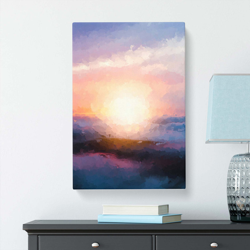 Sun Upon The Mountain In Abstract - Wrapped Canvas, 60cm H x 40cm W x 3cm D