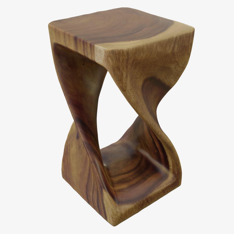 Table de bout en bois naturel, Table de bout en bois entièrement naturel 10 po