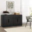 Rivington Buffet moderne avec 4 tablettes réglables noires-116172216