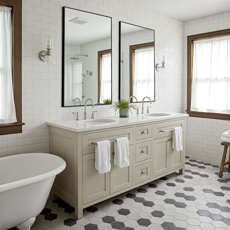 Eppinger 36" × 24" Bathroom/Vanity 2 Mirrors, Black