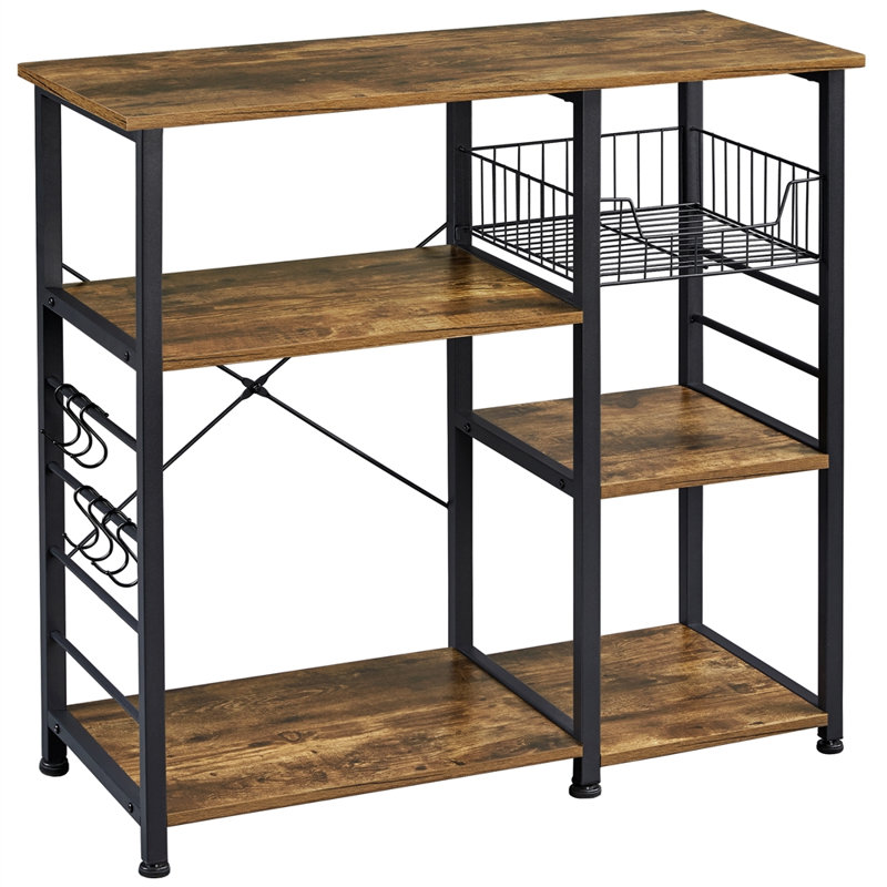 Finck 35.5 " W Kitchen Island, Rustic Brown