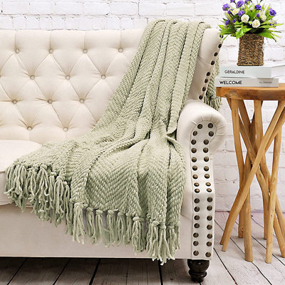 Tweed Knitted Throw Blanket