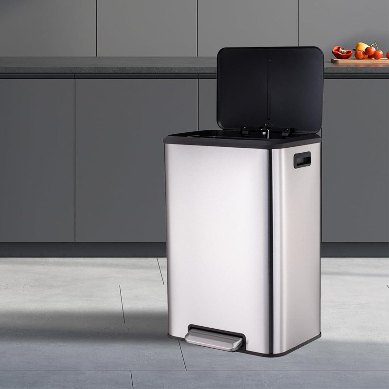 Poubelle à pédale en acier 10,5 gallons
