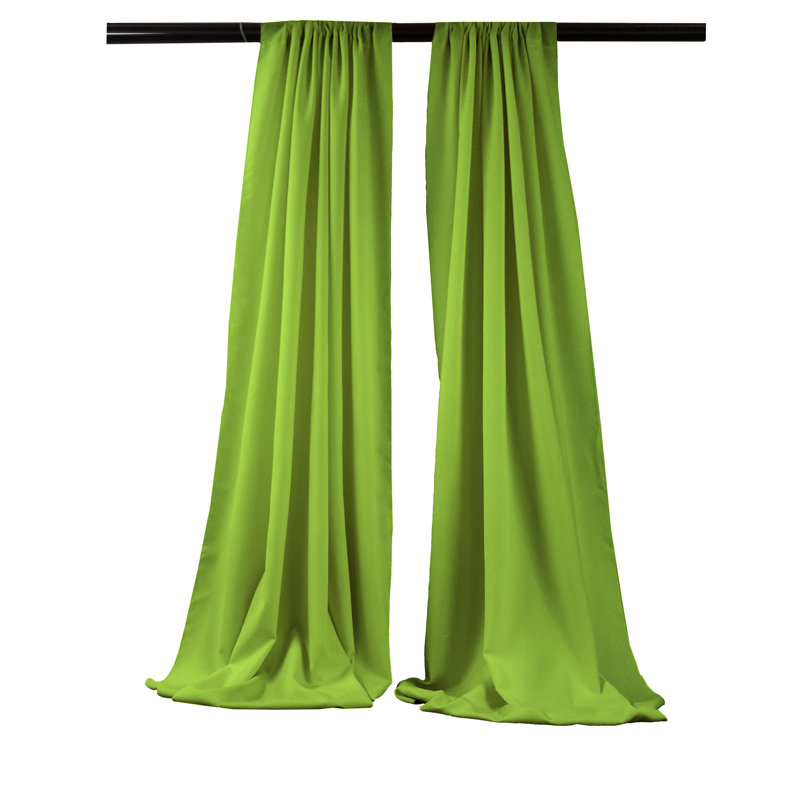 Angiens Polyester Semi-Sheer Drape Pair, Lime