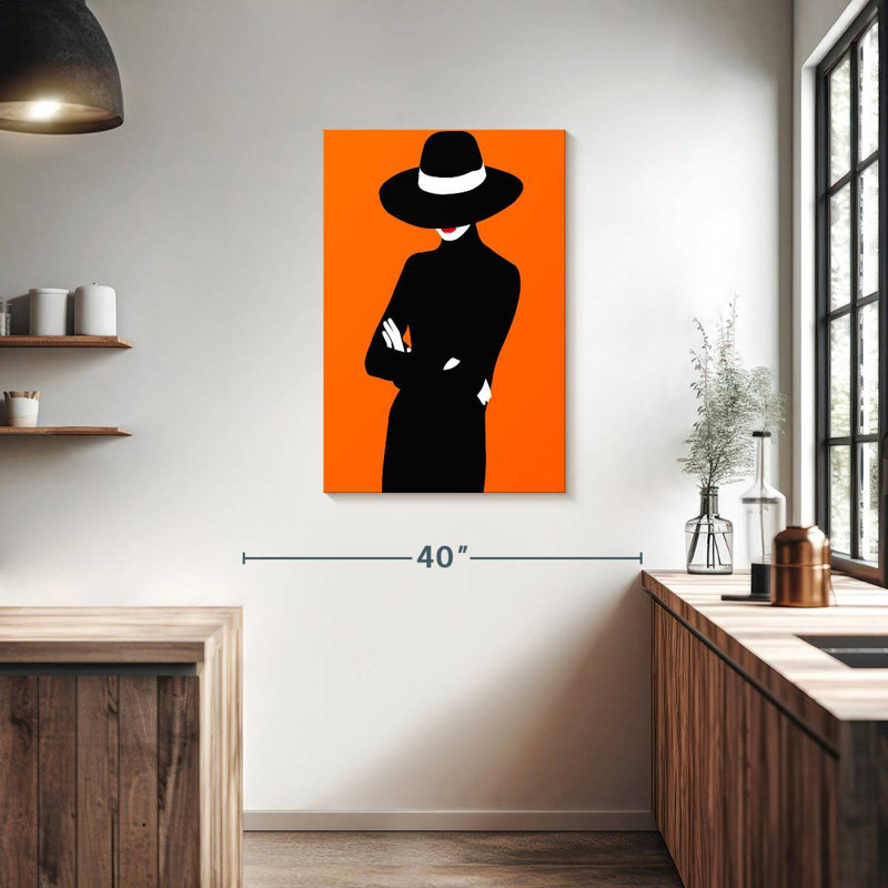 Dame en noir, H 36 po x l 24 po