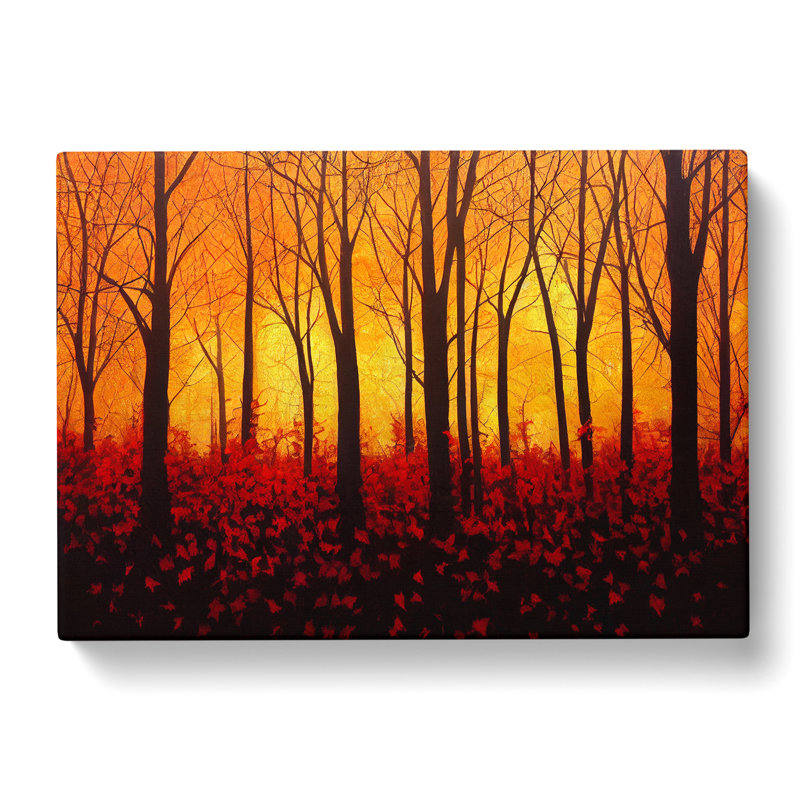 Sunset Over Autumn Forest Vol.1 - Wrapped Canvas