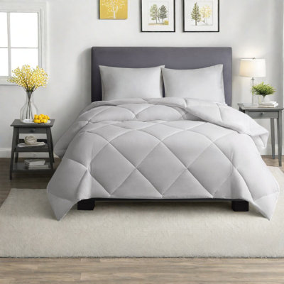 Year-round Comfort Bedding Sets, Oversized White Polyester Comforter With Heiq Smart Temp For Twin/twin Xl