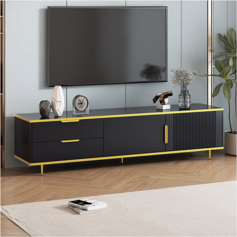 Crédence de rangement l 68,9 po Jaterria, Noir