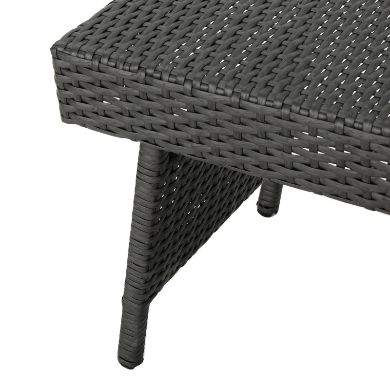 Table Pe Pe, grise, 16 po de profondeur x 24 po de largeur, 15,75 po de hauteur, et structure en fer, sans assemblage pour table de style rétro en fer