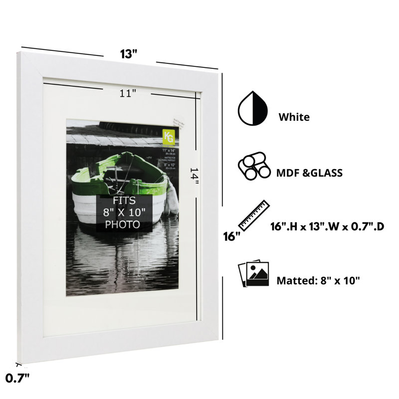 Mirabelle Matte Picture Frame, White