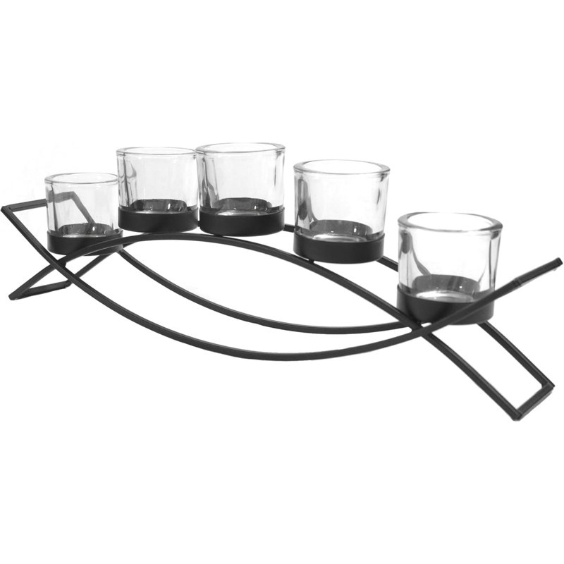Modern 5-cup Candle Holder For Home Decor, Clear