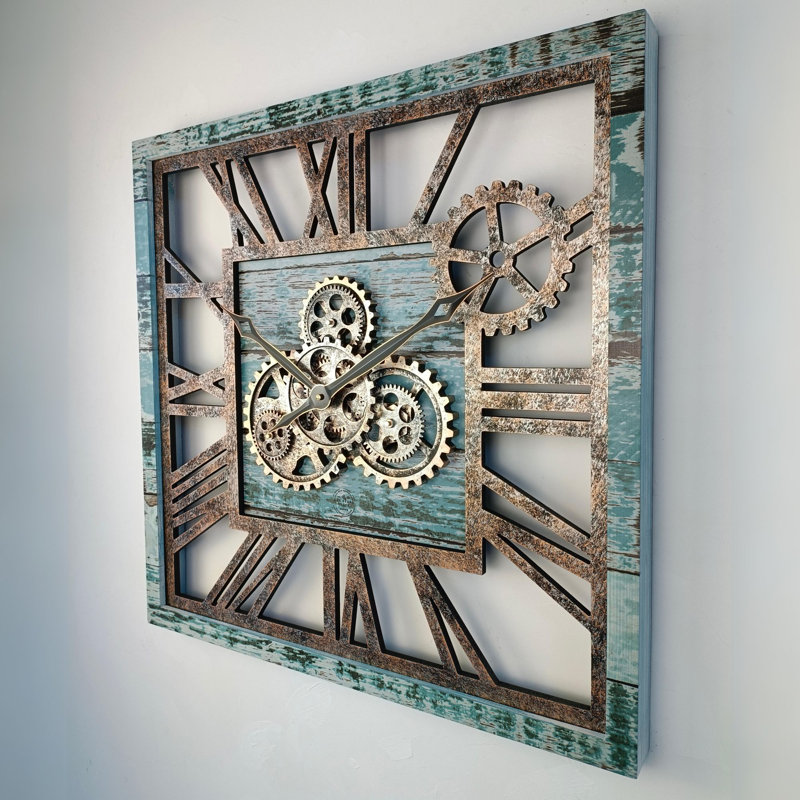 Solid Wood Wall Clock, Green